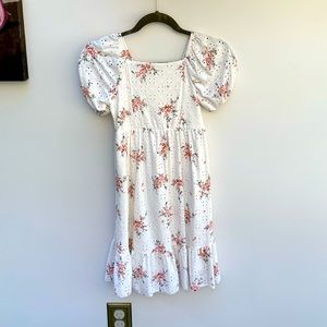 Floral Eyelet Peasant Dress